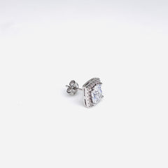 Silver Cz Stone With Round Solitaire Top