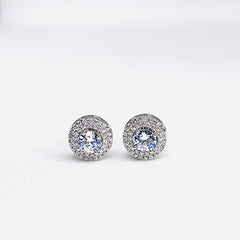 Silver CZ Stone With Round Solitaire Top