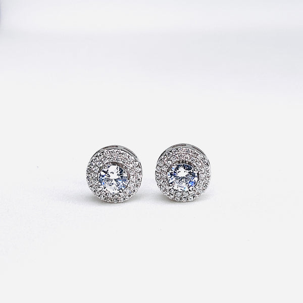Silver CZ Stone With Round Solitaire Top