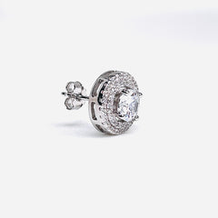 Silver CZ Stone With Round Solitaire Top