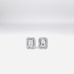 Silver CZ Stone With Square Solitaire Top