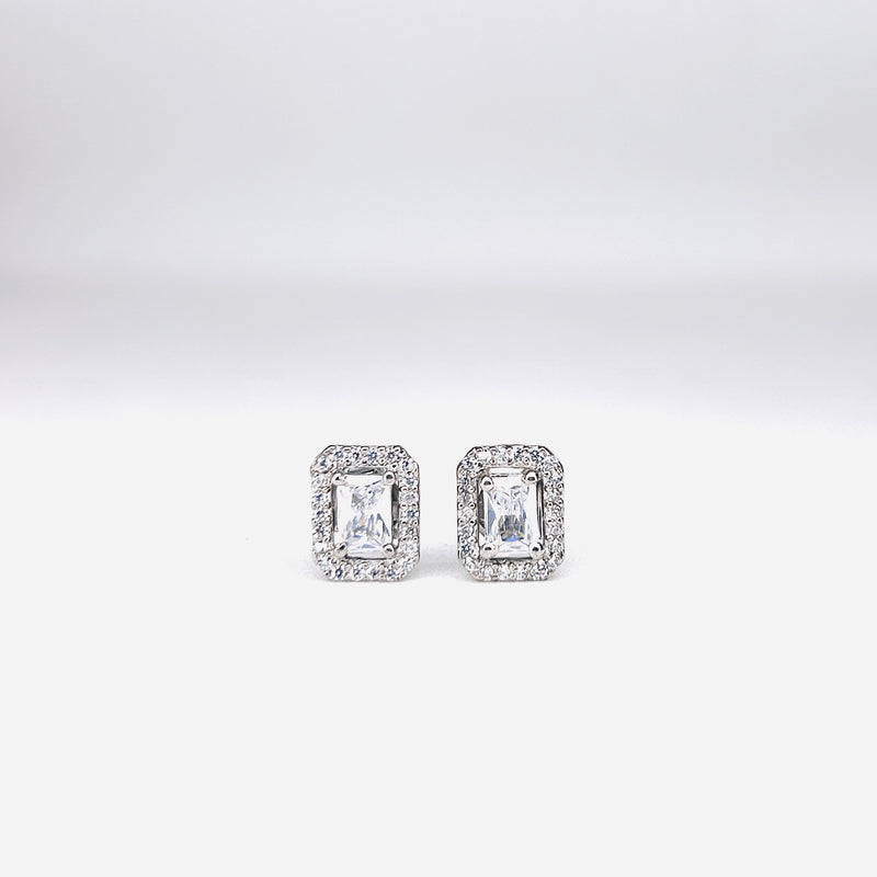 Silver CZ Stone With Square Solitaire Top