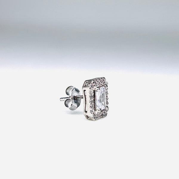 Silver CZ Stone With Square Solitaire Top