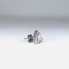 Silver CZ Stone With Triangle  Solitaire Top