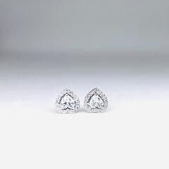 Silver CZ Stone With heart Solitaire Top