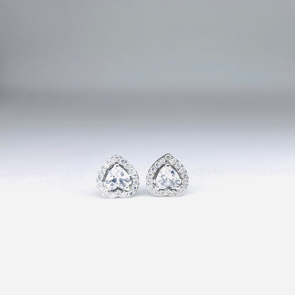 Silver CZ Stone With heart Solitaire Top