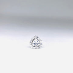 Silver CZ Stone With heart Solitaire Top