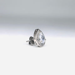 Silver CZ Stone With Pear Solitaire Top