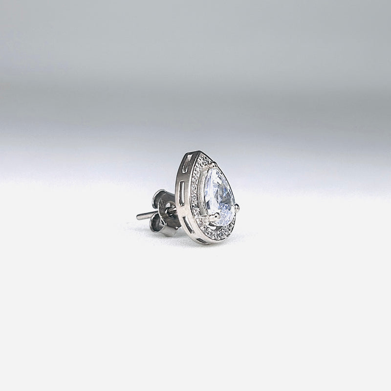Silver CZ Stone With Pear Solitaire Top