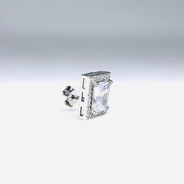 Silver CZ Stone With Square Solitaire Top