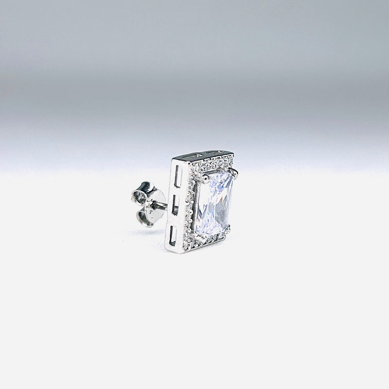 Silver CZ Stone With Square Solitaire Top