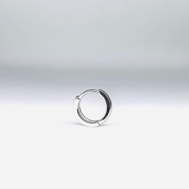 Silver CZ Stone With Double  Line Earring