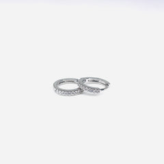 Silver CZ Stone With Square solitaire Earring
