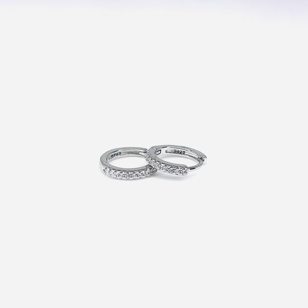Silver CZ Stone With Square solitaire Earring
