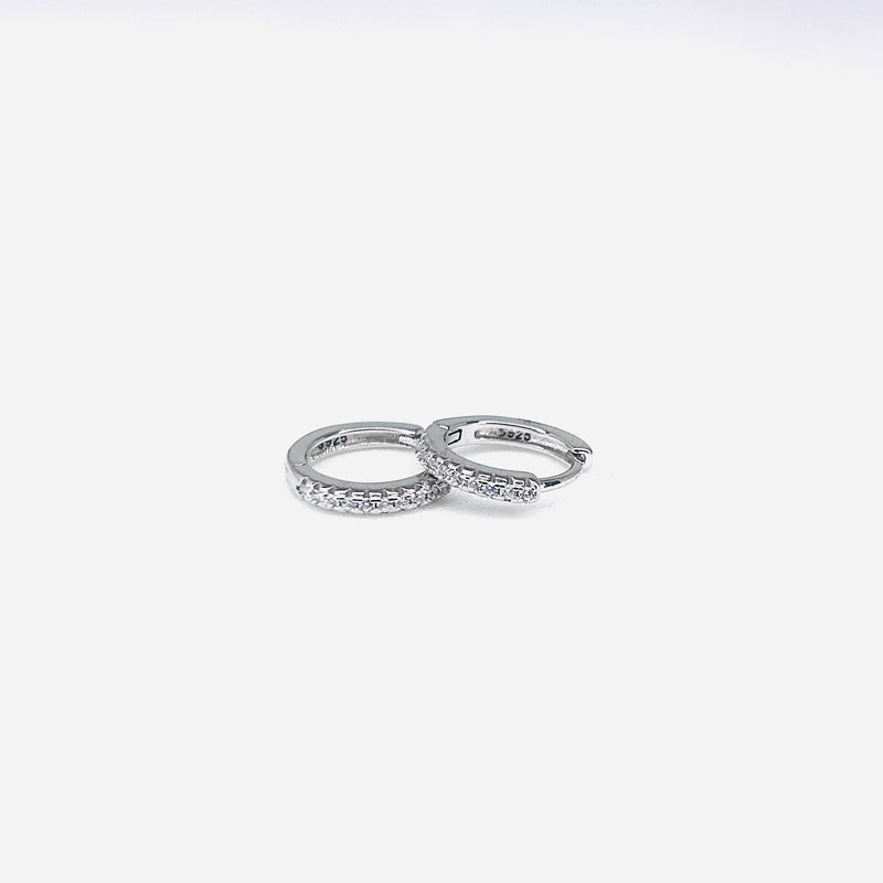 Silver CZ Stone With Square solitaire Earring
