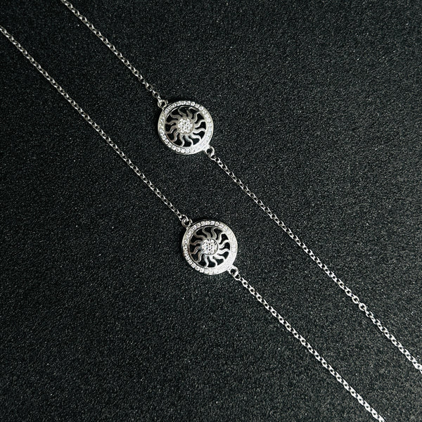 Sterling Silver radiant wheel Anklet