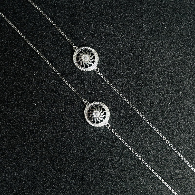 Sterling Silver radiant wheel Anklet