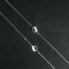 Sterling Silver Delicate Leaf Anklet
