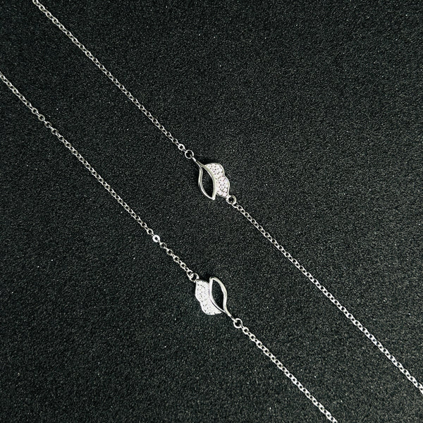 Sterling Silver Delicate Leaf Anklet