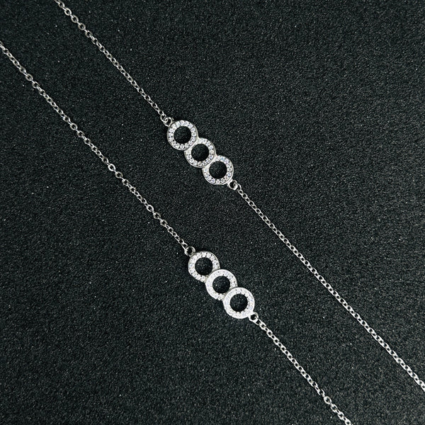 Sterling Silver Audi Inspired Anklet