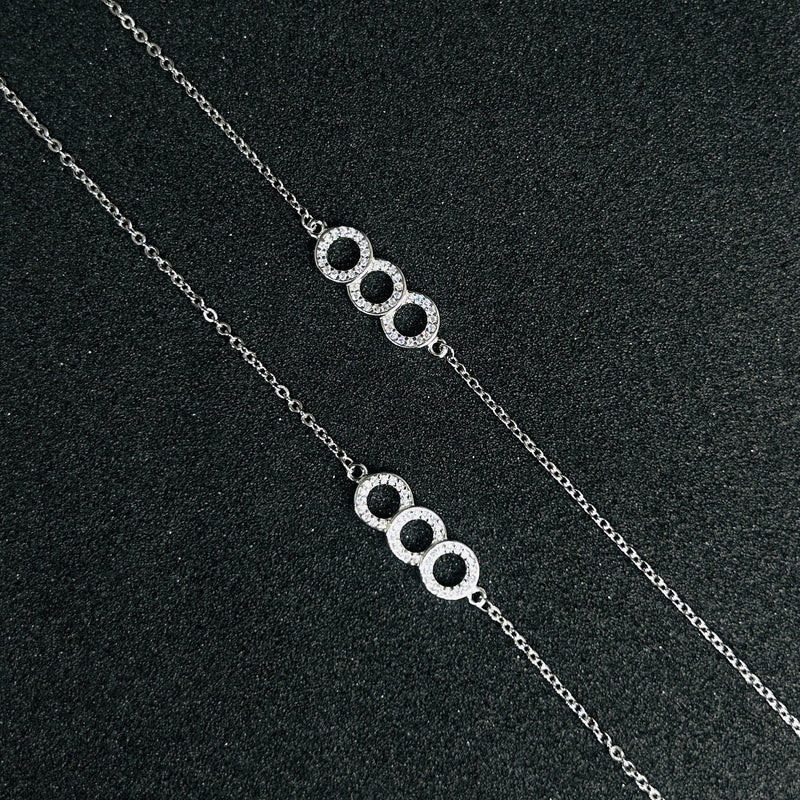 Sterling Silver Audi Inspired Anklet