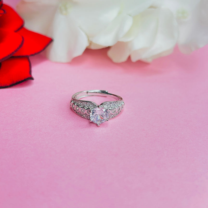 Sterling Silver designer Solitaire Ring