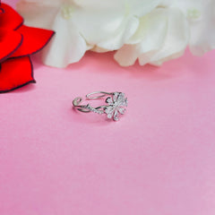 Sterling silver Leaf Flower Ring