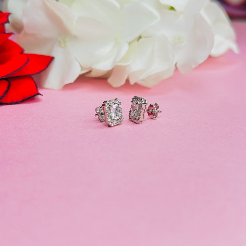 Silver Cz Stone With Round Solitaire Top