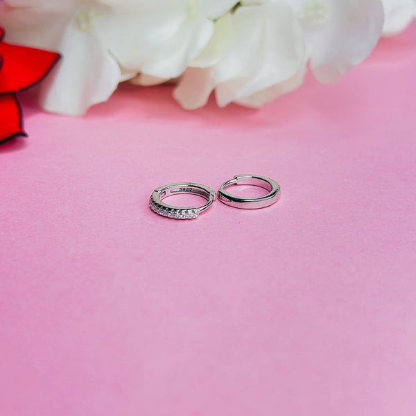 Silver CZ Stone With Square solitaire Earring