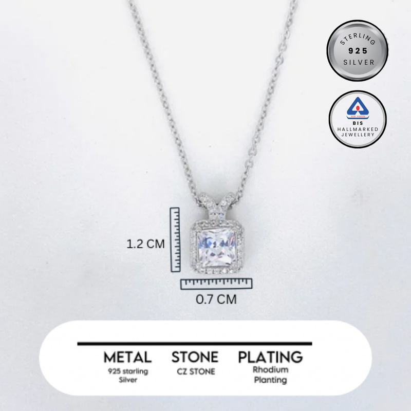 Silver Pandora Square Chain Pendant