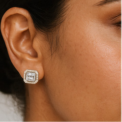 Silver CZ Stone With Center Solitaire Top