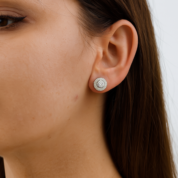 Silver CZ Stone With Round Solitaire Top