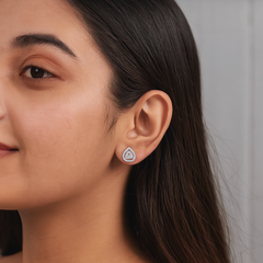 Silver CZ Stone With heart Solitaire Top