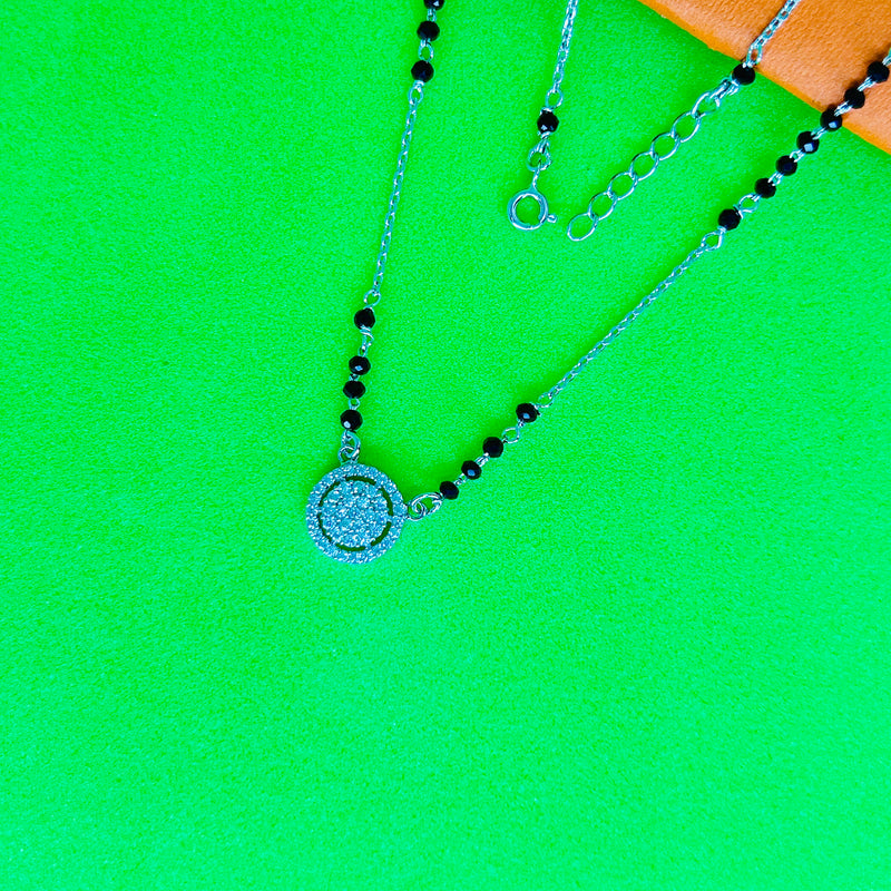Silver Full stones Halo Mangalsutra