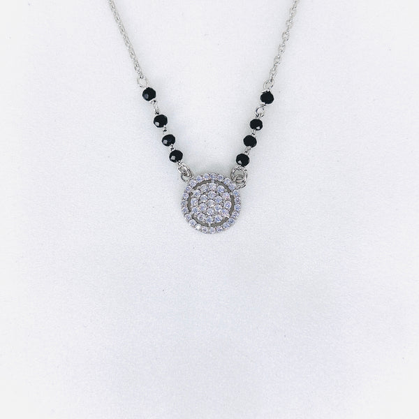 Silver Full stones Halo Mangalsutra