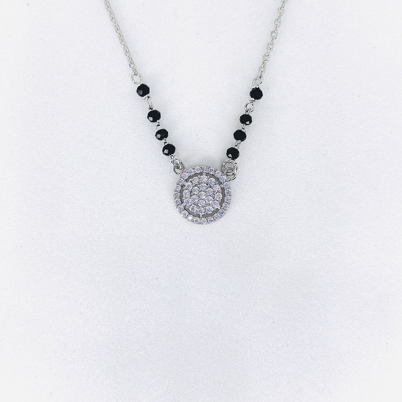 Silver Full stones Halo Mangalsutra