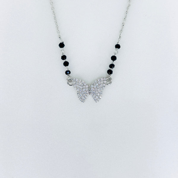 Silver Full stones Butterfly Mangalsutra