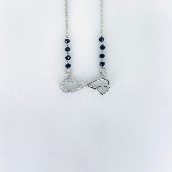 Silver Infinity and heart   Mangalsutra