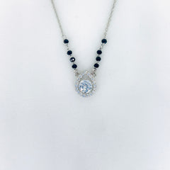 Silver solitaire water drop Mangalsutra