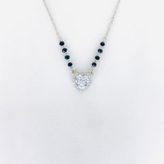 Silver Valentine Solitaire heart Mangalsutra