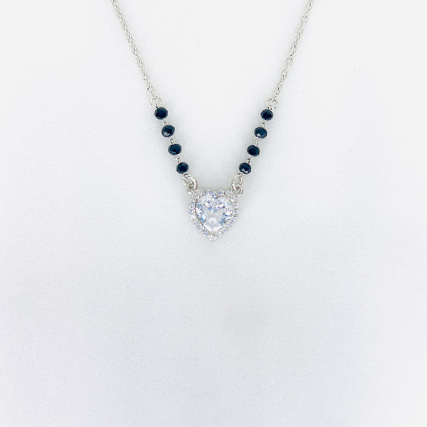 Silver Valentine Solitaire heart Mangalsutra