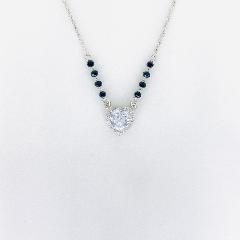 Silver Valentine Solitaire heart Mangalsutra