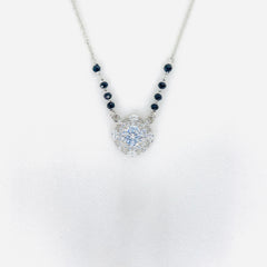 Silver Leaflite Single Solitaire Mangalsutra