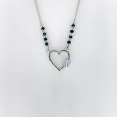 Silver Heartlite Mangalsutra