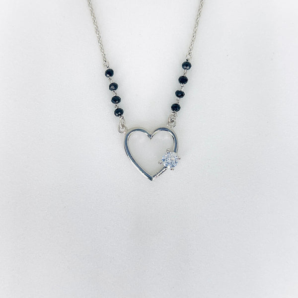 Silver Heartlite Mangalsutra