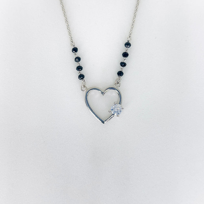 Silver Heartlite Mangalsutra