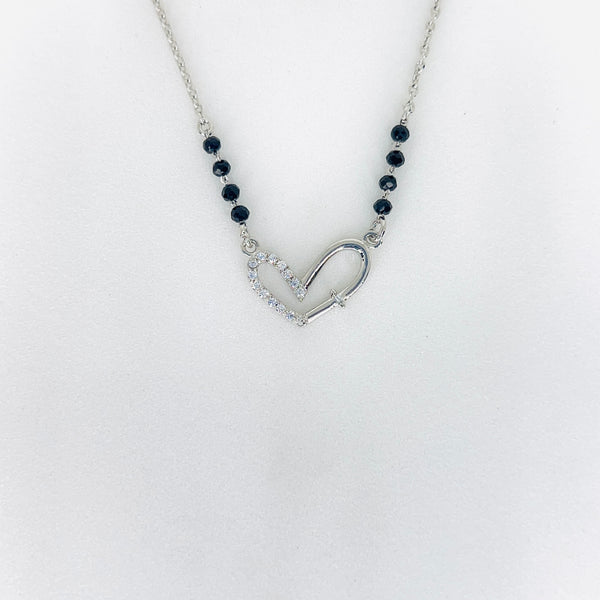 Silver Twilight Heart Mangalsutra