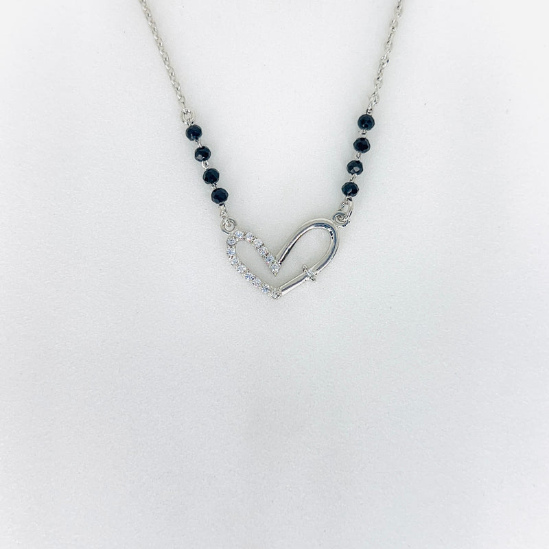 Silver Twilight Heart Mangalsutra