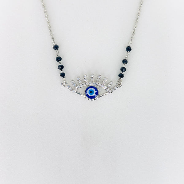 Silver Glimmer Evil Eye Mangalsutra