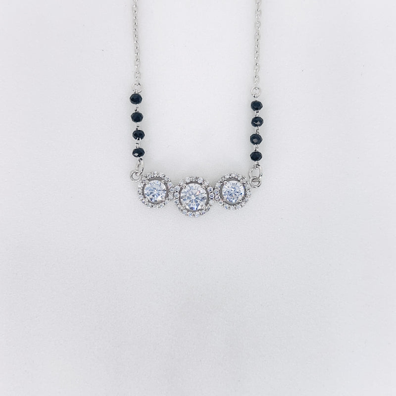 SilverTriple shine Solitaire Mangalsutra